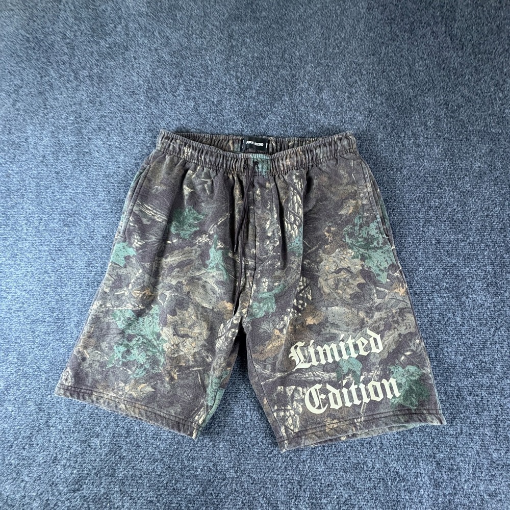 Public Record Limited Edition Sweat Shorts Mens 30x8 Brown Multi Camo Graphic